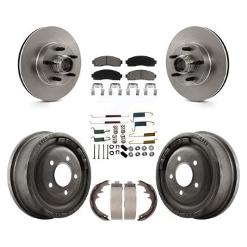 Front Rear Brake Rotors Ceramic Pad Drum Kit (7Pc) For Ford Ranger With 10" Diameter K8C-102750