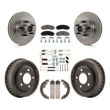 Front Rear Brake Rotor Ceramic Pad & Drum Kit (7Pc) For Ford Ranger With 9" Diameter K8C-102751