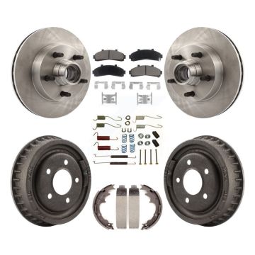 Front Rear Brake Rotor Ceramic Pad & Drum Kit (7Pc) For Mazda B4000 With 9" Diameter K8C-102753