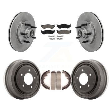 Front Rear Disc Brake Rotor Hub Assembly Ceramic Pad And Drum Kit For 1999 Ford F-150 RWD K8C-102760