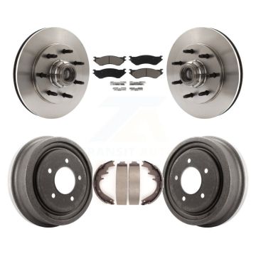Front Rear Disc Brake Rotor Hub Assembly Ceramic Pad And Drum Kit For 1999 Ford F-150 RWD K8C-102761