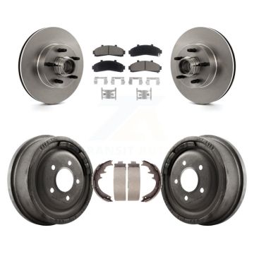 Front Rear Disc Brake Rotor Ceramic Pad & Drum Kit For Ford Ranger With 10" Diameter K8C-102764
