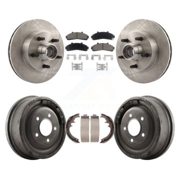 Front Rear Brake Rotors Ceramic Pad Drum Kit For 98-99 Mazda B4000 With 10" Diameter K8C-102767