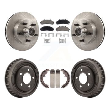 Front Rear Brake Rotor Ceramic Pad & Drum Kit For 98-99 Mazda B4000 With 9" Diameter K8C-102768