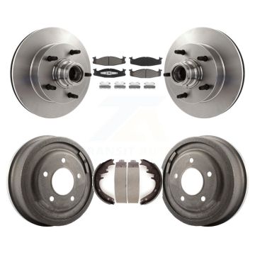 Front Rear Disc Brake Rotor Ceramic Pad Drum Kit For 1994-1996 Ford F-150 E-150 Econoline K8C-102770