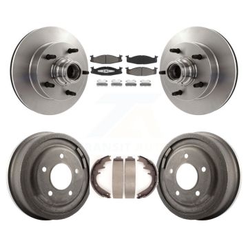 Front Rear Brake Rotors Ceramic Pad & Drum Kit For 97-99 Ford E-150 Econoline 2-Wheel ABS K8C-102771