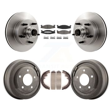 Front Rear Brake Rotor Ceramic Pad Drum Kit For 1997-1999 Ford E-150 Econoline Club Wagon K8C-102772