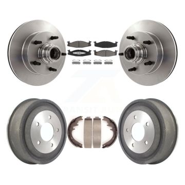 Front Rear Brake Rotors Ceramic Pad & Drum Kit For 00-01 Ford E-150 Econoline 2-Wheel ABS K8C-102773
