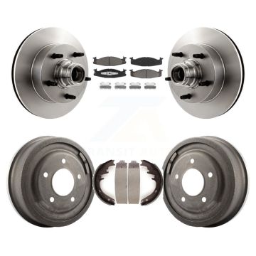 Front Rear Brake Rotor Ceramic Pad Drum Kit For 1994-1996 Ford E-150 Econoline Club Wagon K8C-102774