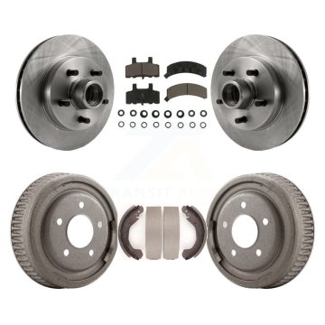 Front Rear Disc Brake Rotors Hub Assembly Ceramic Pads And Drum Kit For GMC Yukon K8C-102783