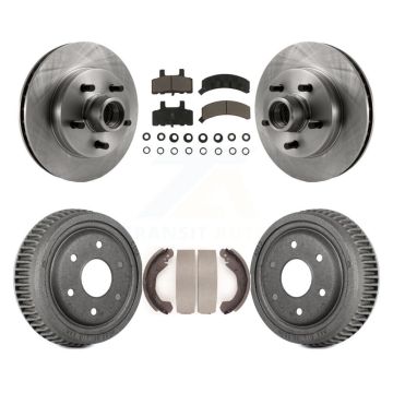 Front Rear Disc Brake Rotors Hub Assembly Ceramic Pads And Drum Kit For GMC Yukon RWD K8C-102784