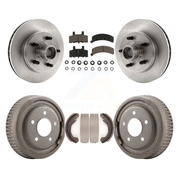Front Rear Disc Brake Rotors Hub Ceramic Pad & Drum Kit For 1988-1991 C1500 Chevrolet GMC K8C-102787