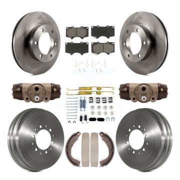 Front Rear Disc Brake Rotors Ceramic Pads And Drum Kit (9Pc) For 2004-2006 Toyota Tundra K8C-102802