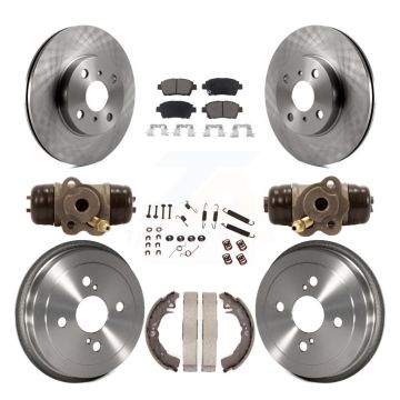 Front Rear Disc Brake Rotors Ceramic Pads And Drum Kit (9Pc) For 2001-2005 Toyota Echo K8C-102811