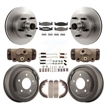 Front Rear Brake Rotor Ceramic Pad And Drum Kit (9Pc) For Ford E-150 Econoline Club Wagon K8C-102841