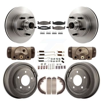 Front Rear Brake Rotor Ceramic Pad And Drum Kit (9Pc) For Ford E-150 Econoline Club Wagon K8C-102842