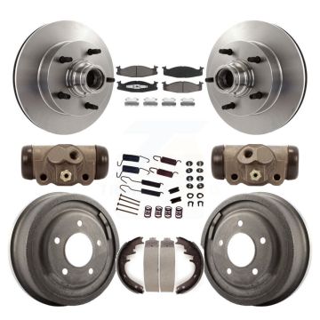 Front Rear Disc Brake Rotor Ceramic Pad And Drum Kit (9Pc) For Ford F-150 E-150 Econoline K8C-102843
