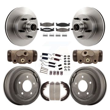 Front Rear Brake Rotor Ceramic Pad And Drum Kit (9Pc) For Ford E-150 Econoline Club Wagon K8C-102844