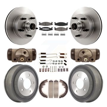 Front Rear Brake Rotor Ceramic Pad And Drum Kit (9Pc) For Ford E-150 Econoline Club Wagon K8C-102847
