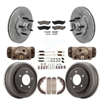 Front Rear Disc Brake Rotors Ceramic Pads And Drum Kit (9Pc) For 1999 Ford F-150 RWD K8C-102850