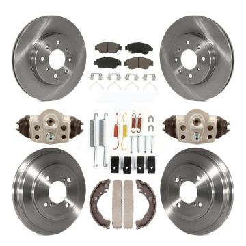 Front Rear Disc Brake Rotors Ceramic Pads And Drum Kit (9Pc) For 2015-2019 Honda Fit K8C-102854