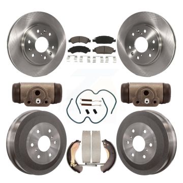 Front Rear Brake Rotor Ceramic Pad Drum Kit (9Pc) For Chevrolet Silverado 1500 GMC Sierra K8C-102855