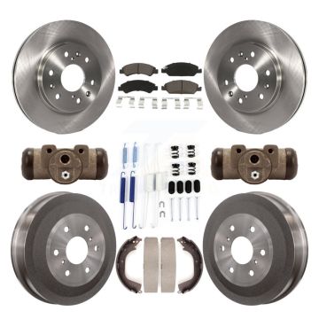 Front Rear Brake Rotor Ceramic Pad Drum Kit (9Pc) For GMC Sierra 1500 Chevrolet Silverado K8C-102863