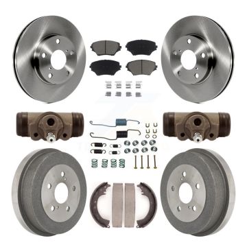 Front Rear Disc Brake Rotors Ceramic Pad & Drum Kit (9Pc) For 2002 Toyota RAV4 GAS engine K8C-102873