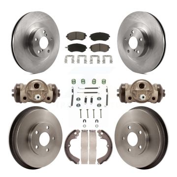 Front Rear Disc Brake Rotors Ceramic Pads And Drum Kit (9Pc) For Subaru Forester Impreza K8C-102874