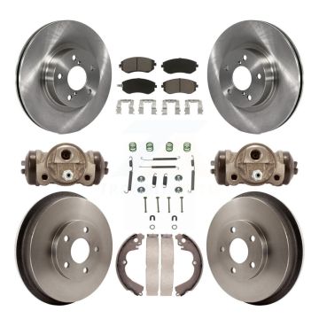 Front Rear Brake Rotors Ceramic Pad Drum Kit (9Pc) For 02-03 Subaru Impreza Outback RS TS K8C-102875