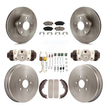 Front Rear Brake Rotor Ceramic Pad And Drum Kit (9Pc) For Toyota Tacoma With 5 Lug Wheels K8C-102897