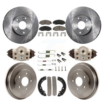 Front Rear Disc Brake Rotors Ceramic Pads And Drum Kit (9Pc) For Honda Civic GX K8C-102903