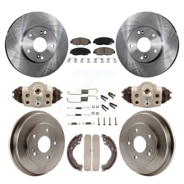 Front Rear Disc Brake Rotors Ceramic Pads And Drum Kit (9Pc) For 2011 Honda Civic GX K8C-102906
