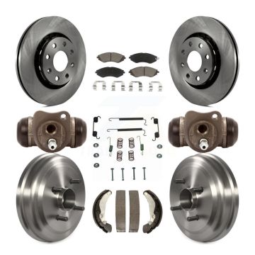 Front Rear Brake Rotor Ceramic Pad & Drum Kit (9Pc) For Chevrolet Aveo Pontiac Aveo5 Wave K8C-102916