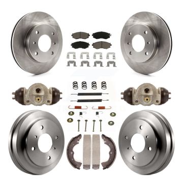 Front Rear Disc Brake Rotor Ceramic Pad & Drum Kit (9Pc) For 2003-2006 Nissan Sentra 1.8L K8C-102935