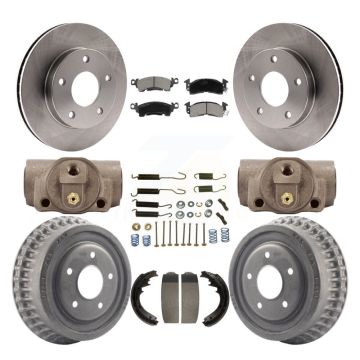 Front Rear Disc Brake Rotors Ceramic Pads And Drum Kit (9Pc) For GMC Jimmy K8C-102938