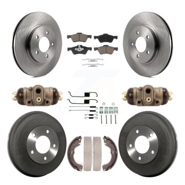Front Rear Disc Brake Rotors Ceramic Pad & Drum Kit (9Pc) For Ford Escape Mercury Mariner K8C-102947