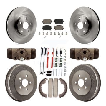 Front Rear Disc Brake Rotor Ceramic Pad And Drum Kit (9Pc) For Pontiac Vibe Toyota Matrix K8C-102953