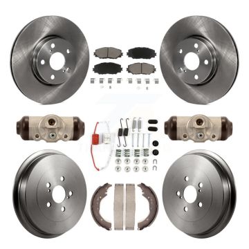 Front Rear Disc Brake Rotors Ceramic Pads And Drum Kit (9Pc) For 2009-2013 Toyota Corolla K8C-102961