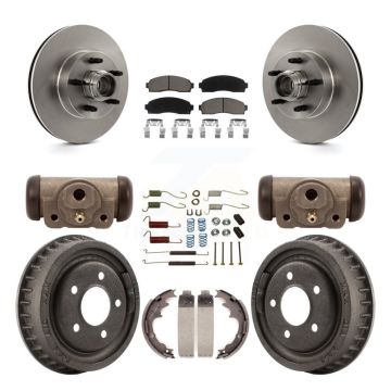 Front Rear Brake Rotor Ceramic Pad & Drum Kit (9Pc) For Ford Ranger With 9" Diameter K8C-102964