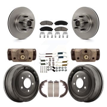 Front Rear Brake Rotors Ceramic Pad Drum Kit (9Pc) For Ford Ranger With 10" Diameter K8C-102965