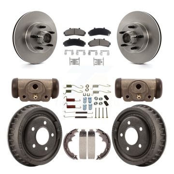 Front Rear Brake Rotor Ceramic Pad & Drum Kit (9Pc) For Ford Ranger With 9" Diameter K8C-102966