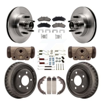 Front Rear Brake Rotor Ceramic Pad & Drum Kit (9Pc) For Ford Ranger With 9" Diameter K8C-102967