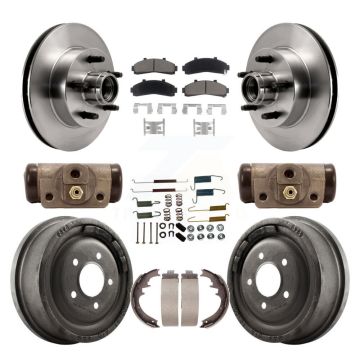 Front Rear Brake Rotor Ceramic Pad Drum Kit (9Pc) For Ford Ranger Mazda B4000 B3000 B2500 K8C-102968