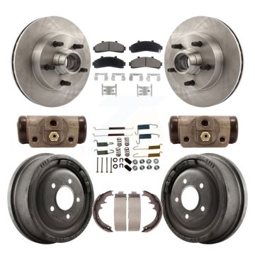 Front Rear Brake Rotors Ceramic Pad Drum Kit (9Pc) For Mazda B4000 With 10" Diameter K8C-102970