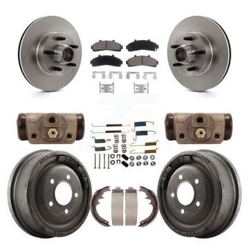 Front Rear Brake Rotors Ceramic Pad Drum Kit (9Pc) For Ford Ranger With 10" Diameter K8C-102972