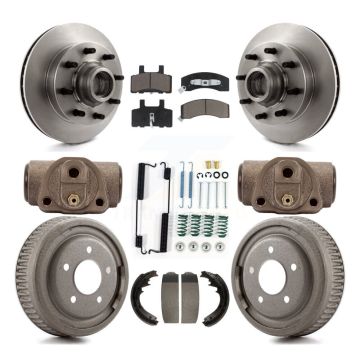 Front Rear Disc Brake Rotors Ceramic Pads And Drum Kit (9Pc) For Chevrolet C1500 Suburban K8C-102977