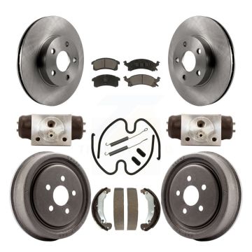 Front Rear Brake Rotors Ceramic Pad Drum Kit (9Pc) For Pontiac Sunfire Chevrolet Cavalier K8C-103077