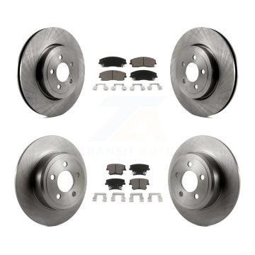 Front Rear Brake Rotors Ceramic Pad Kit For Dodge Charger With 345mm Diameter Rotor K8C-103117