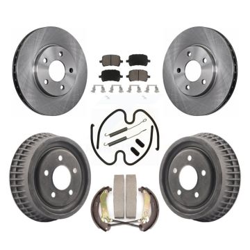 Front Rear Brake Rotor Ceramic Pad & Drum Kit (7Pc) For Chevrolet Malibu Disc rear brakes K8C-103255